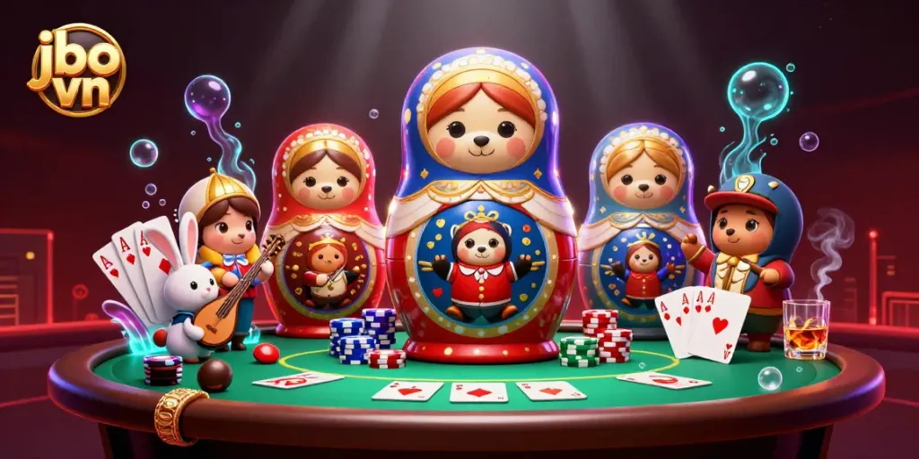 Engage in thrilling gameplay at jbo vn with colorful casino characters and dynamic gaming elements.