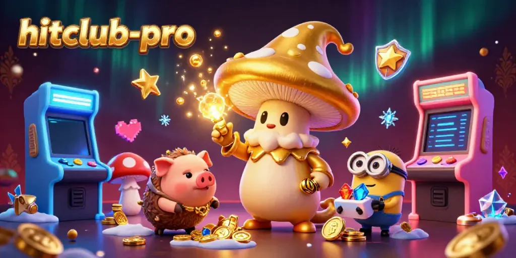 Experience hitclub-pro's immersive casino magic with a golden mushroom wizard, truffle pig, and dynamic gaming elements.