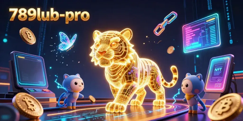 Engage in thrilling gameplay at 789lub-pro, featuring a stunning golden tiger in a vibrant digital casino.
