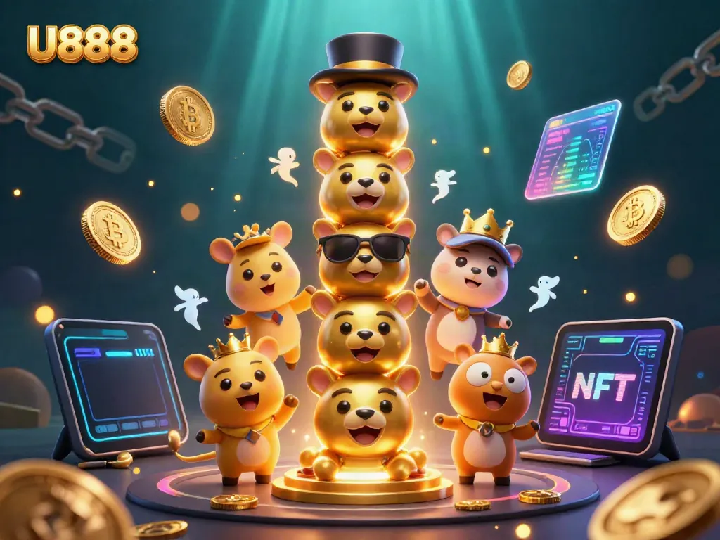 Play exciting casino games with U888 featuring a golden totem and cryptocurrency elements.