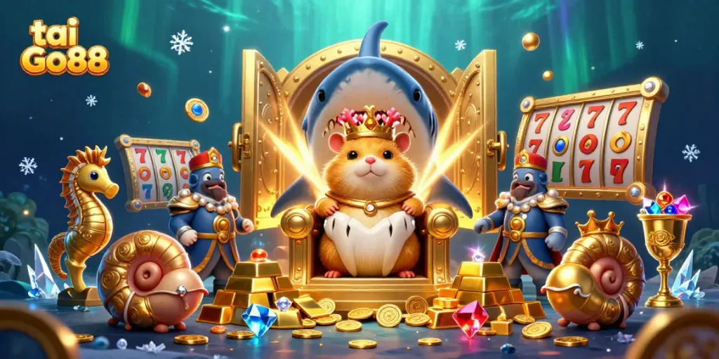 Engage with the exciting world of tai Go88 casino, featuring dynamic elements and vibrant characters in a colorful underwater scene.