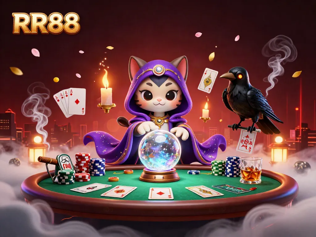 Experience thrilling moments at RR88 while playing with mystical characters in a vibrant casino scene.