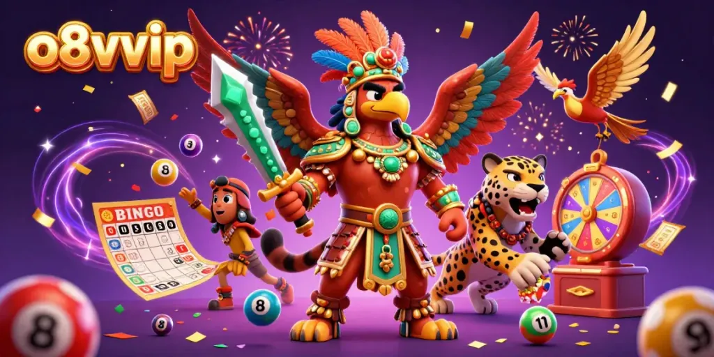 Experience the excitement of o8vvip with vibrant lottery and casino elements in this dynamic scene.