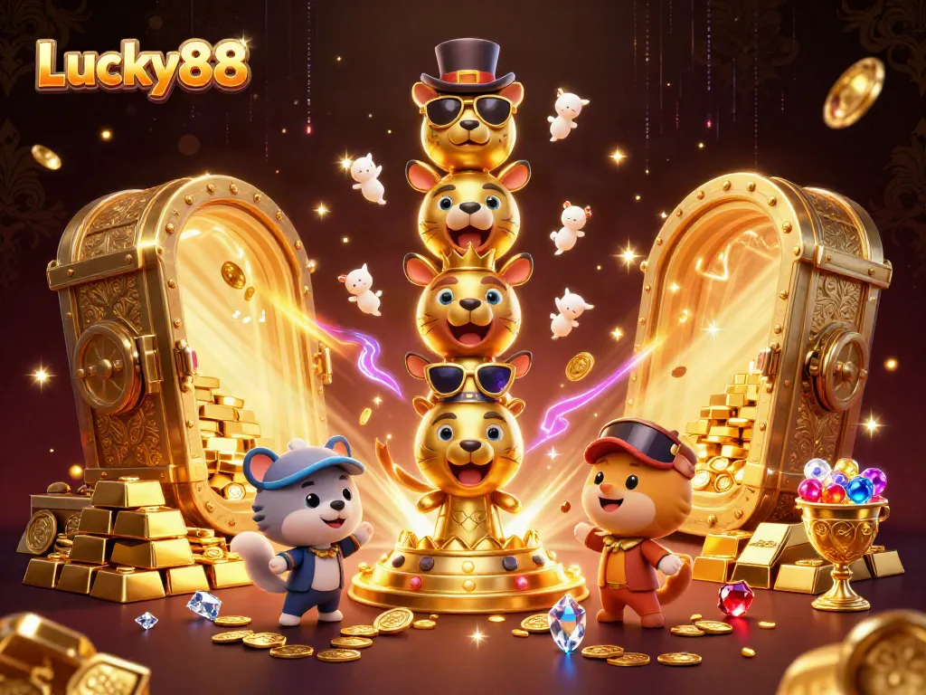 Experience the excitement of Lucky88 with engaging gameplay and rich rewards in this vibrant casino scene.