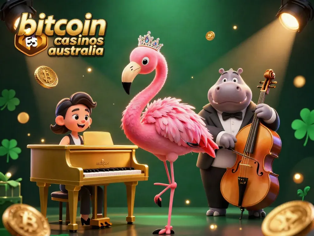 Experience thrilling gameplay at bitcoin casinos australia with vibrant casino-themed digital illustration.