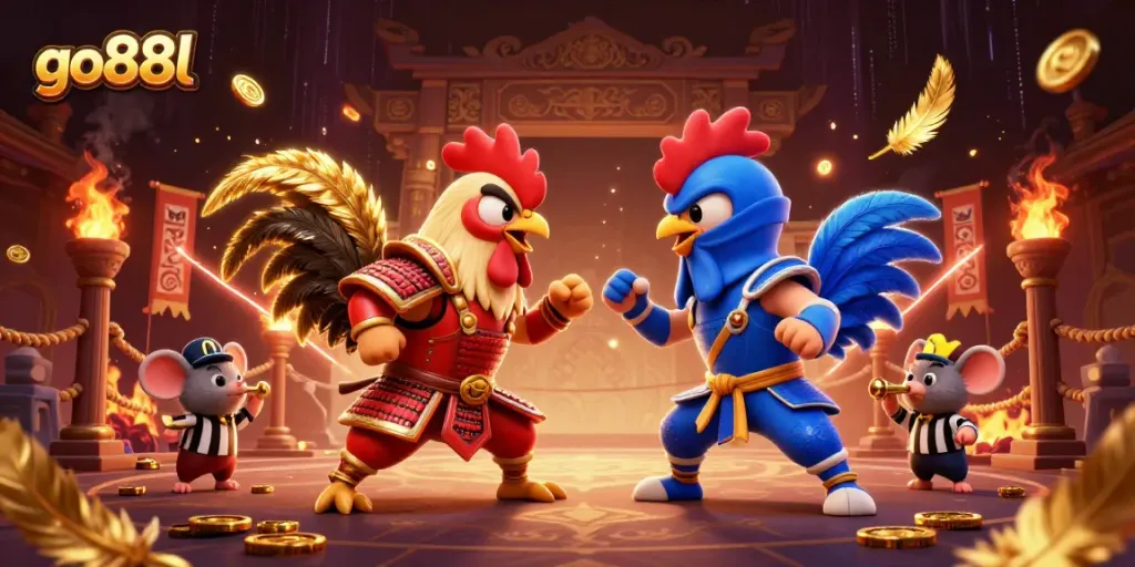 Compete in the go88l arena with dynamic roosters, feather effects, and intense energy.