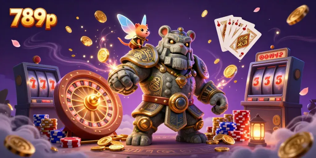 Experience the thrilling action of 789p with magical characters and casino elements in a vibrant scene.
