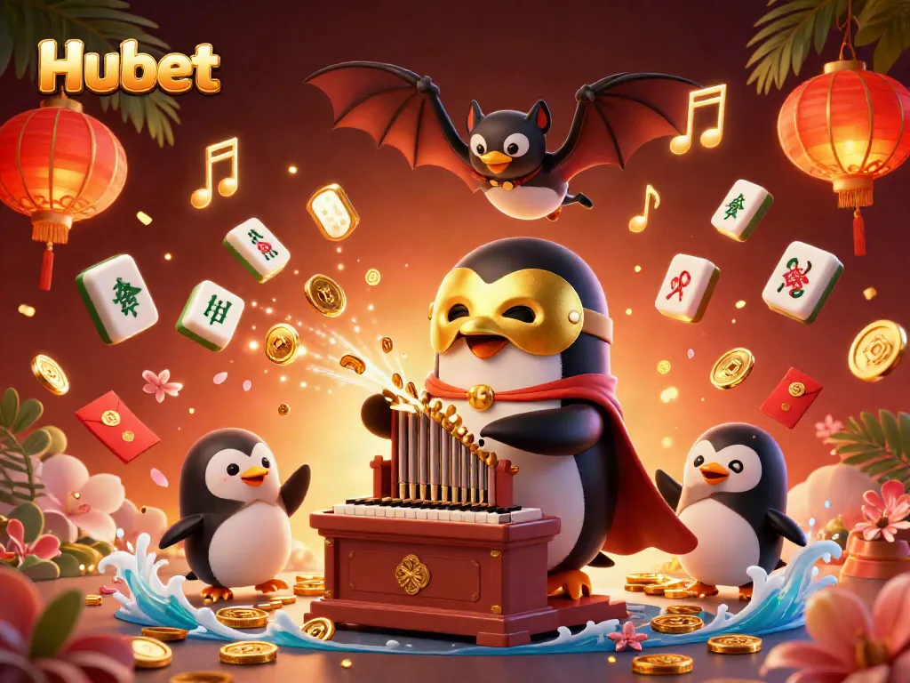 Experience the thrill of Hubet with 3D characters and dynamic casino elements in an exciting scene.