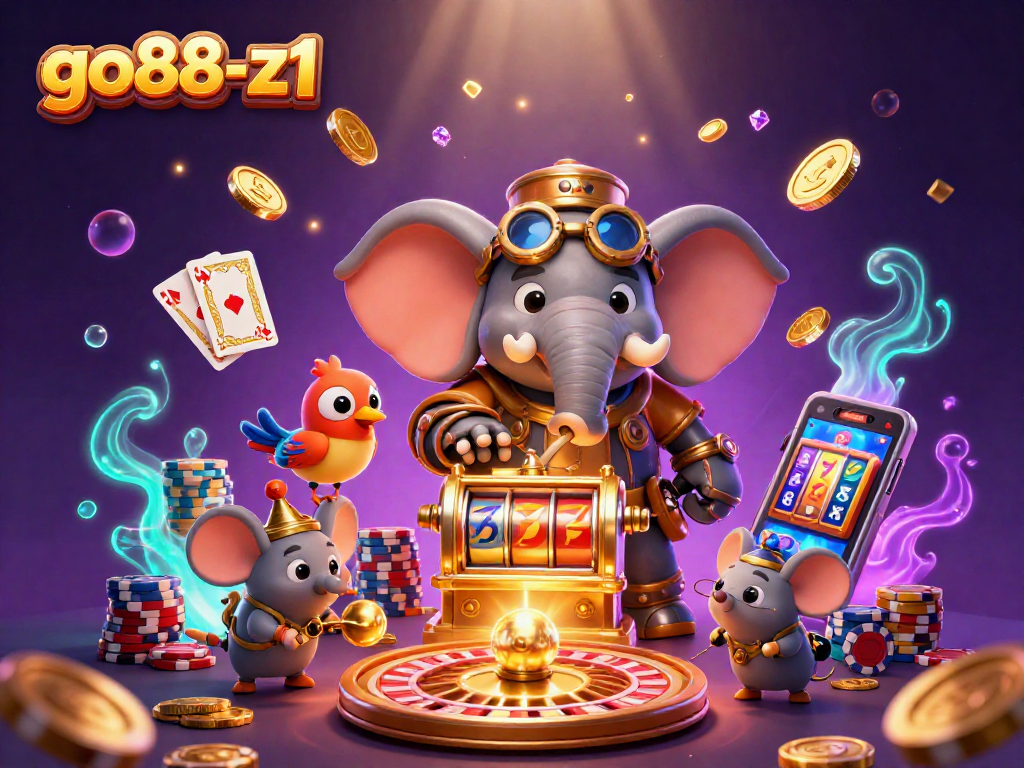 Experience thrilling wins with go88-z1's unique steampunk slot machine action and vibrant casino elements.