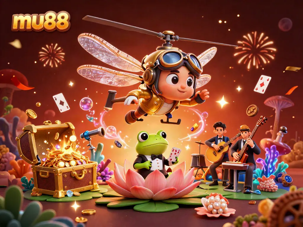 Experience thrilling action at MU88 with colorful casino elements and lively characters.