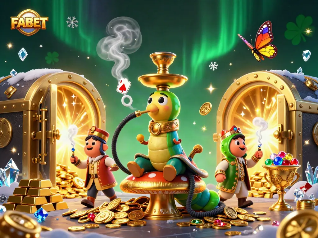 Experience gameplay at FABET with a vibrant illustration of fun, gold, and excitement in the casino.