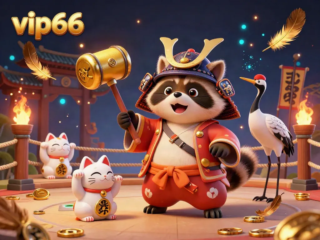 Experience the engaging world of vip66 through vibrant animated characters and festive gambling elements.