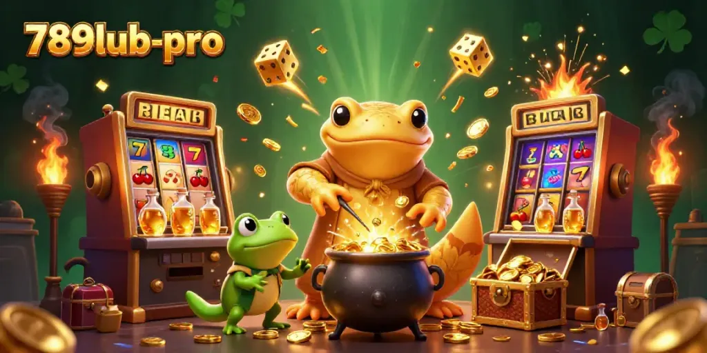 Experience thrill with 789lub-pro's captivating 3D fantasy casino scene full of riches.