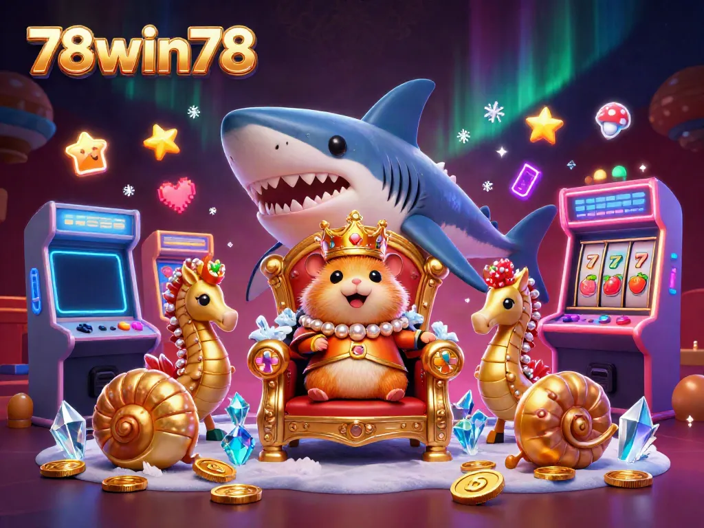Engage with fun casino games at 78win78, featuring a hamster king and his seahorse guards.